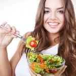 eating healthy salad